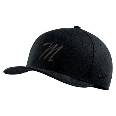 Casquette Nike Ole Miss Rebels Triple Black Classic99 Performance Flex pour homme