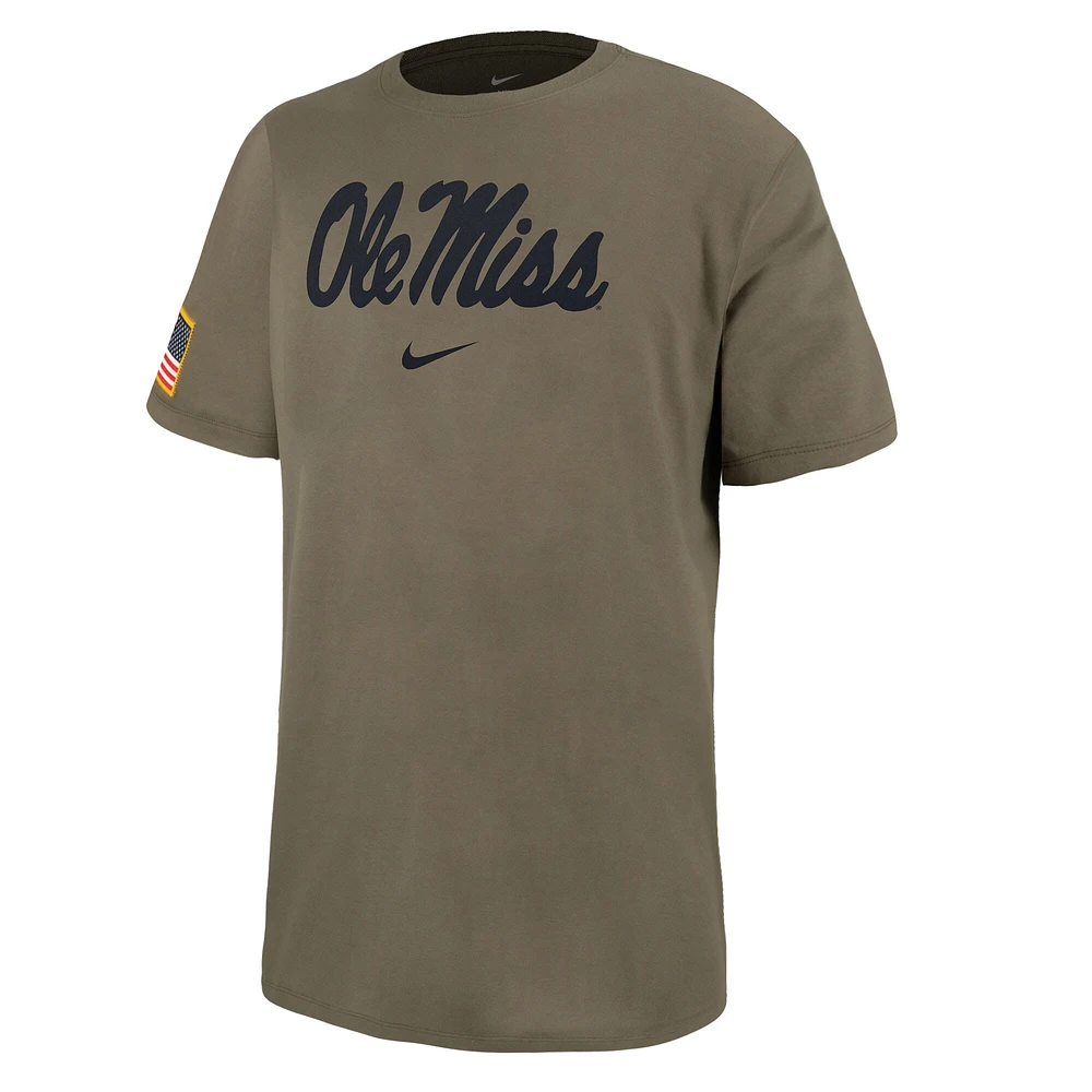 Men's Nike  Olive Ole Miss Rebels Military Pack T-Shirt