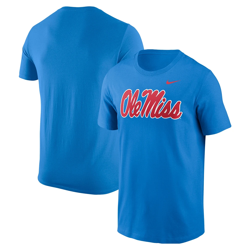 T-shirt Nike bleu poudré avec logo Ole Miss Rebels pour homme