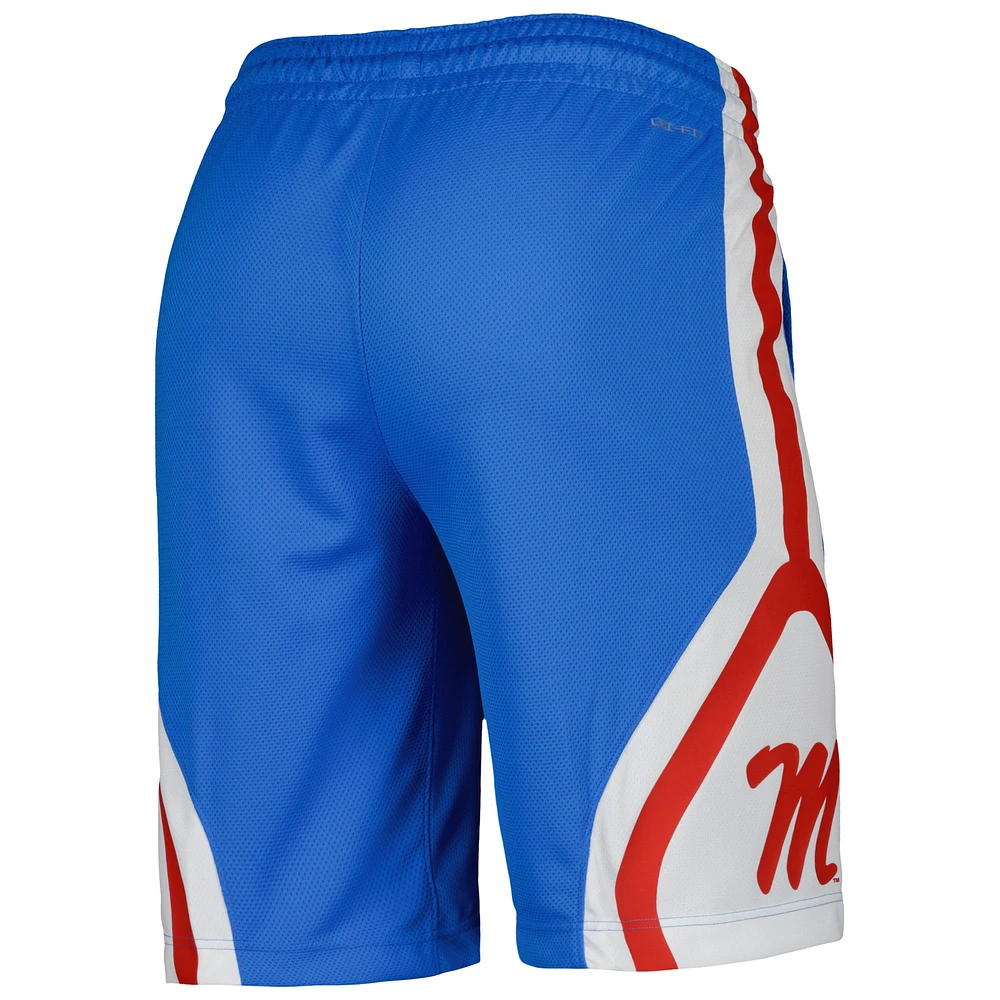 Men's Nike Powder Blue Ole Miss Rebels Replica Performance Basketball Shorts