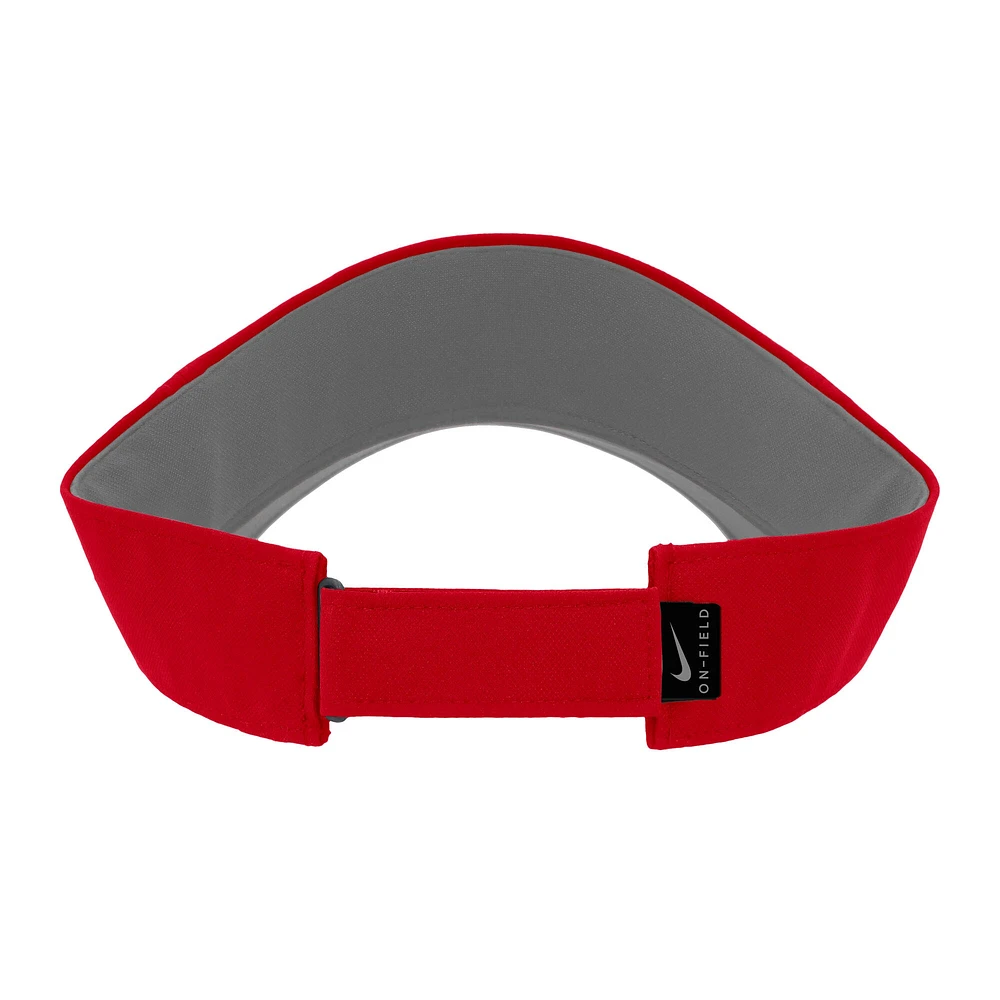 Men's Nike Red Ole Miss Rebels 2025 On-Field Ace Performance Adjustable Visor