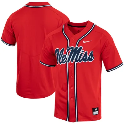 Men's Nike Crimson Oklahoma Sooners Replica Full-Button Baseball Jersey