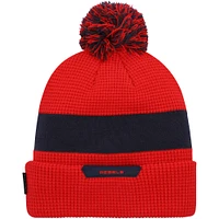 Bonnet en tricot à revers Nike Ole Miss Rebels Sideline Team pour homme avec pompon rouge