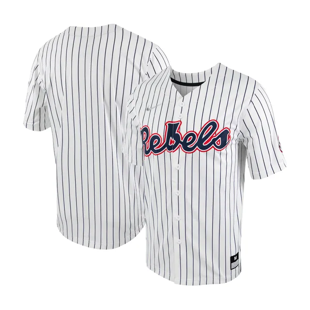 Nike Men's Ole Miss Rebels Red Full Button Replica Baseball Jersey, Medium