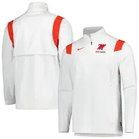 Men's Nike White Ole Miss Rebels 2022 Coaches Sideline Quarter-Zip Top