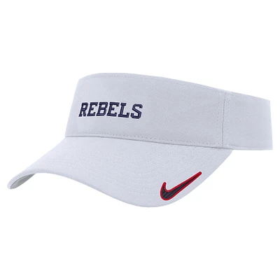 Visière réglable Nike Ole Miss Rebels 2024 Sideline Ace Performance pour homme, blanche