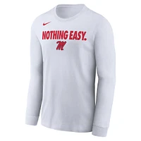 Men's Nike White Ole Miss Rebels 2025 On-Court Bench Long Sleeve T-Shirt