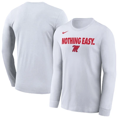 Men's Nike White Ole Miss Rebels 2025 On-Court Bench Long Sleeve T-Shirt