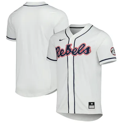 Ole Miss Rebels Nike Full-Button Replica Baseball Jersey - White