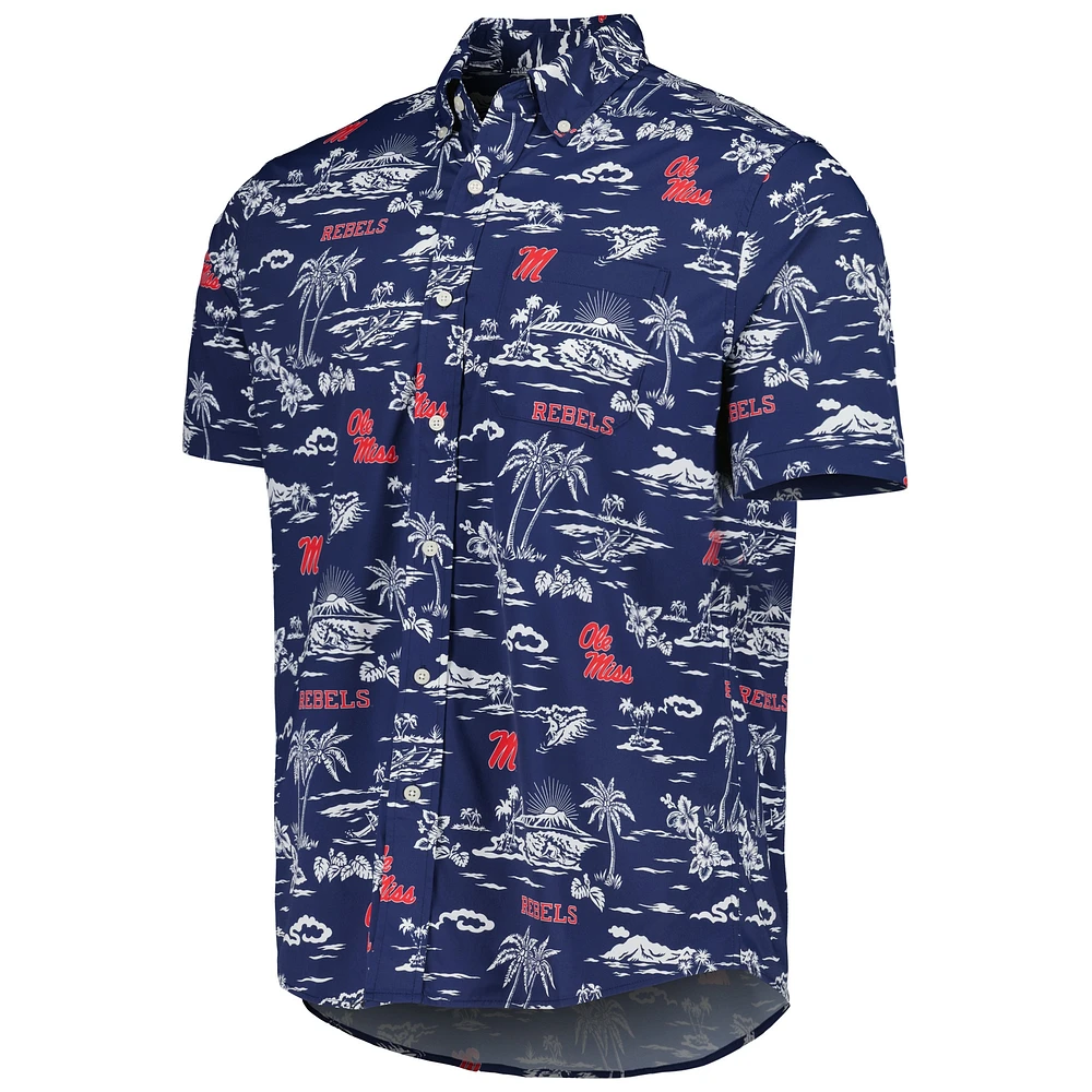 Men's Reyn Spooner Navy Ole Miss Rebels Performance Button-Down Shirt