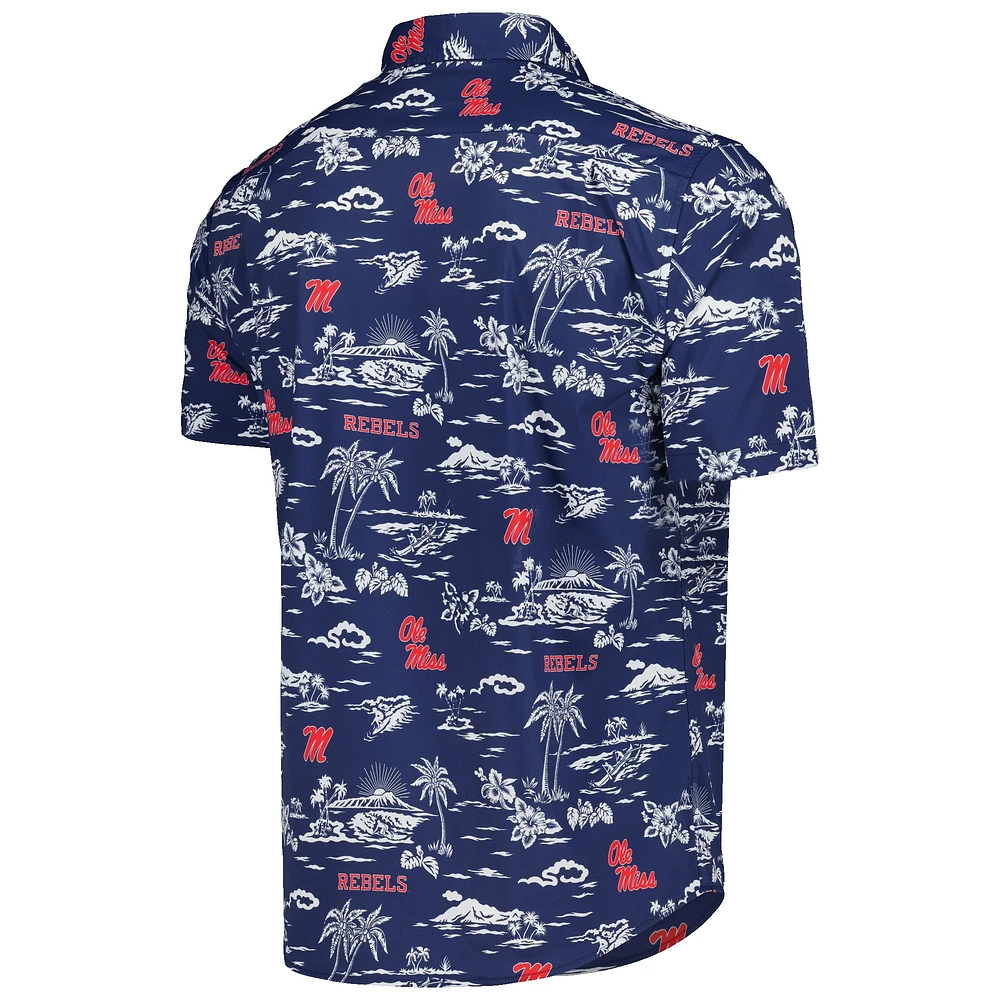 Men's Reyn Spooner Navy Ole Miss Rebels Performance Button-Down Shirt