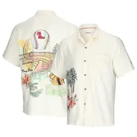 Men's Tommy Bahama Cream Ole Miss Rebels Paradise Fly Ball Camp Button-Up Shirt