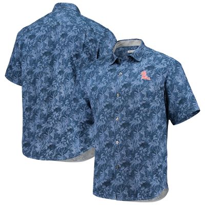 Men's Tommy Bahama Navy Ole Miss Rebels Sport Jungle Shade Camp Button-Up Shirt