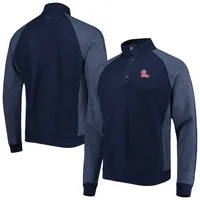 Tommy Bahama Navy Ole Miss Rebels Sport Scrimmage Snap Mock Neck Raglan Button-Up Jacket