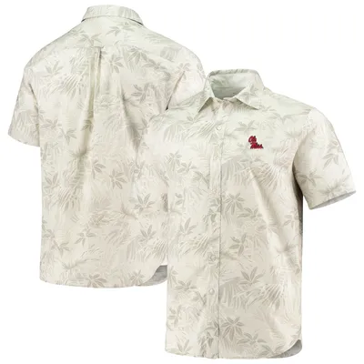 Ole Miss Rebels Tommy Bahama Forest Fronds Button-Up Shirt - Oatmeal