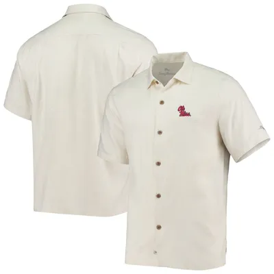 Ole Miss Rebels Tommy Bahama Al Fresco Tropics Jacquard Button-Up Shirt - White