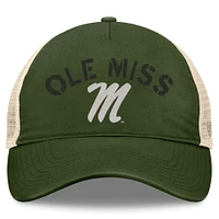 Chapeau réglable Top of the World Hunter Green Ole Miss Rebels OHT pour hommes, appréciation militaire Glory Trucker