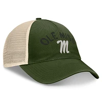 Chapeau réglable Top of the World Hunter Green Ole Miss Rebels OHT pour hommes, appréciation militaire Glory Trucker