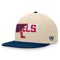 Men's Top of the World Khaki Ole Miss Rebels Goalaso Snapback Hat