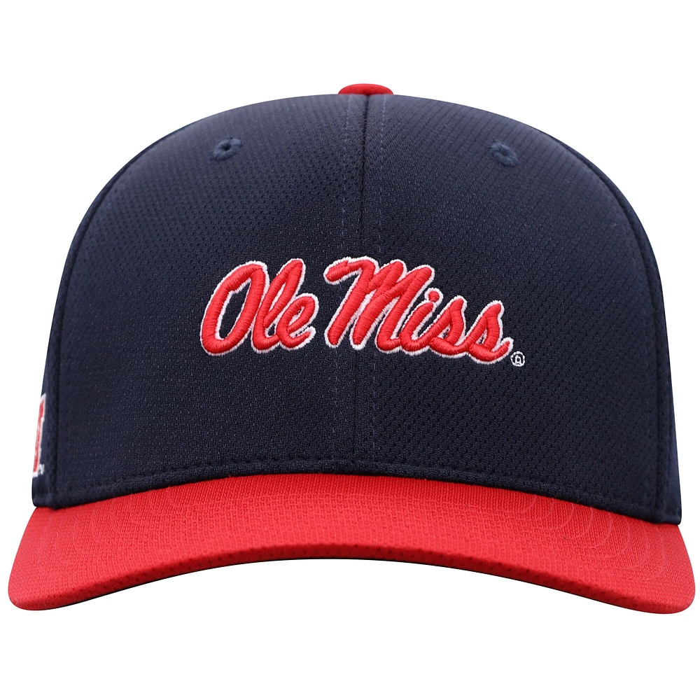 Men's Top of the World Navy/Red Ole Miss Rebels Reflex Two-Tone Flex Hat