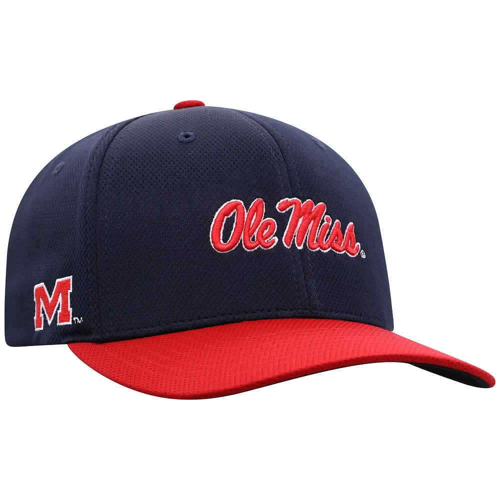 Men's Top of the World Navy/Red Ole Miss Rebels Reflex Two-Tone Flex Hat
