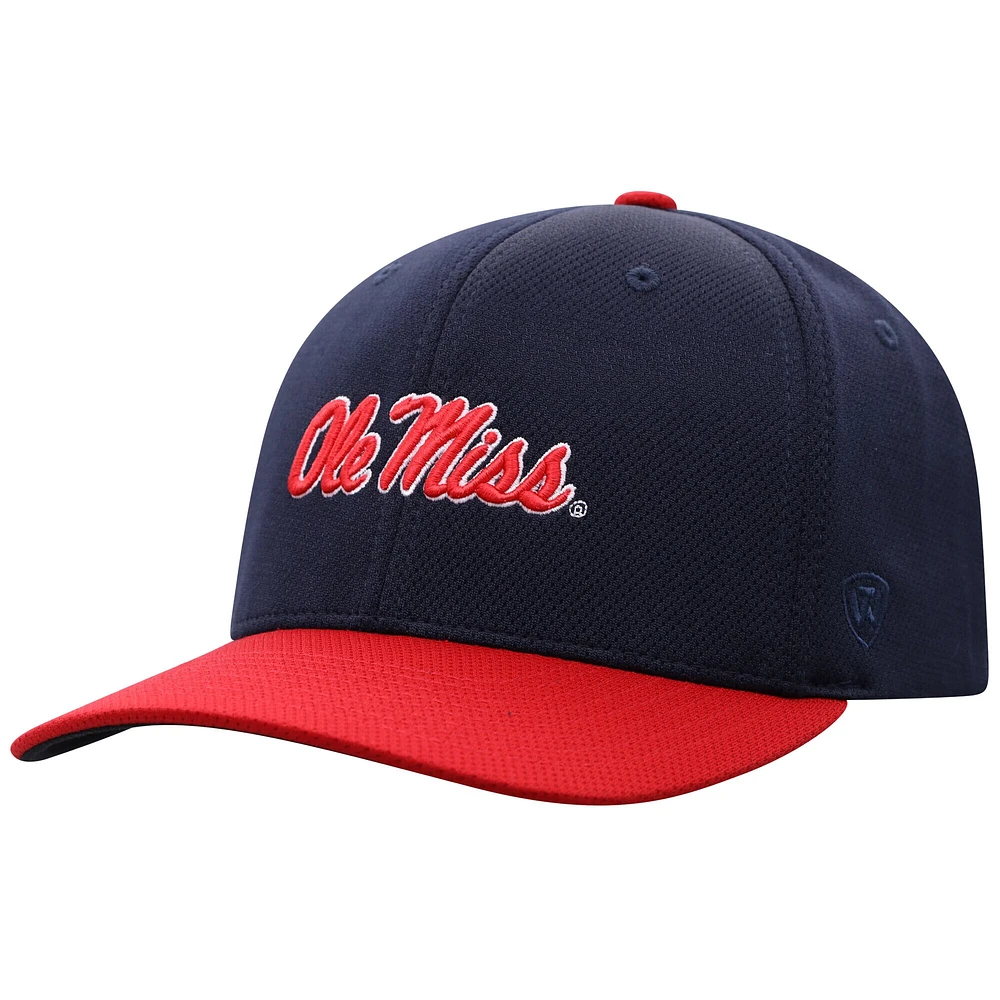 Men's Top of the World Navy/Red Ole Miss Rebels Reflex Two-Tone Flex Hat