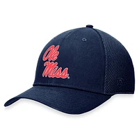 Casquette Top of the World Navy Ole Miss Rebels Spacer Flex pour hommes