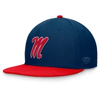 Men's Top of the World Red/Navy Ole Miss Rebels Rally Two-Tone Fitted Hat