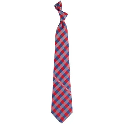 Mississippi Rebels Woven Checkered Tie - Cardinal/Navy Blue