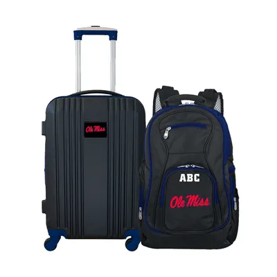 Ole Miss Rebels MOJO Personalized Premium 2-Piece Backpack & Carry-On Set