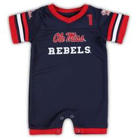 Newborn & Infant Colosseum Navy Ole Miss Rebels Bumpo Football Romper