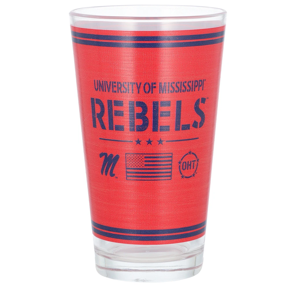 Ole Miss Rebels 16oz. OHT Military Appreciation Pint Glass