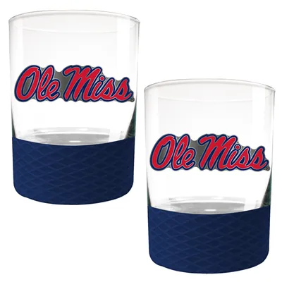 Ole Miss Rebels 2-Pack 14oz. Rocks Glass Set with Silcone Grip