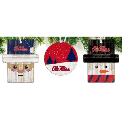 Ole Miss Rebels 3-Pack Ornament Set