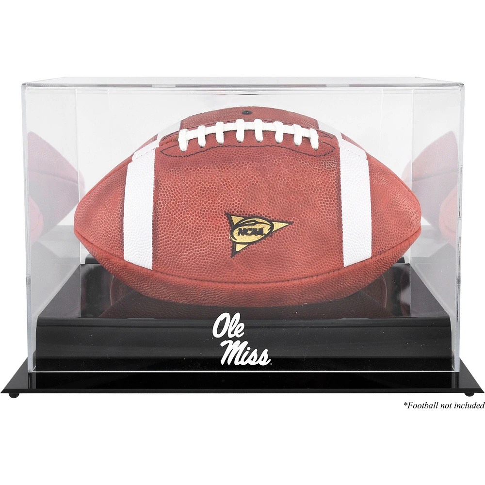 Vitrine avec logo de football à base noire Ole Miss Rebels