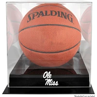 Vitrine de basket-ball avec logo de base noire Ole Miss Rebels avec dos miroir