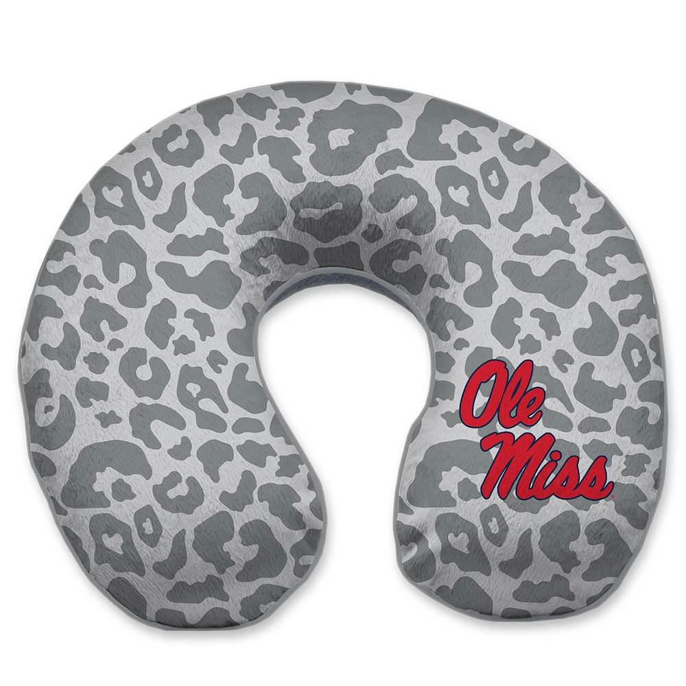 Ole Miss Rebels Cheetah Print Memory Foam Travel Pillow