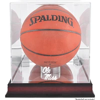 Ole Miss Rebels Vitrine de basket-ball avec logo en acajou finition antique avec dos miroir
