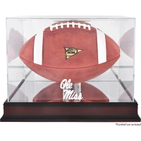 Étui de football avec logo et base en acajou Ole Miss Rebels avec dos miroir