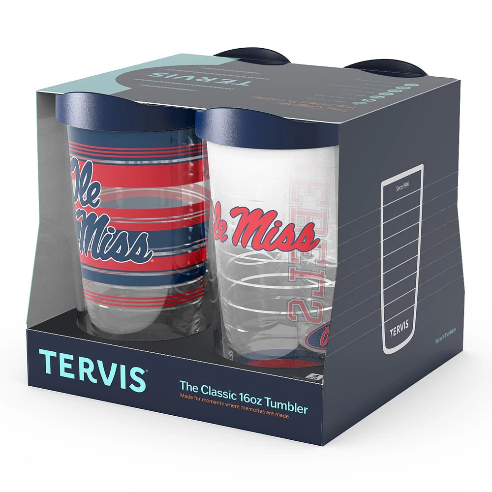 Tervis Ole Miss Rebels paquet de quatre 16oz. Ensemble de gobelets classiques