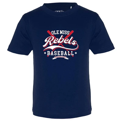 T-shirt de baseball bleu marine Ole Miss Rebels Toni pour tout-petits