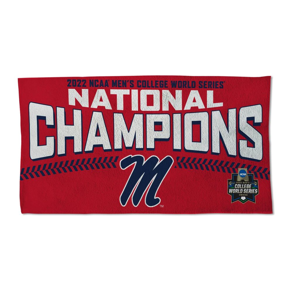 WinCraft Ole Miss Rebels 2022 NCAA Men's Baseball College World Series Champions Locker Room 22'' x 42'' On-Field Double-Sided Celebration Towel