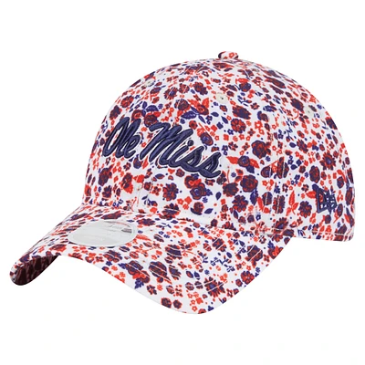 Casquette ajustable blanche Ole Miss Rebels Blooming 9TWENTY pour femme de New Era