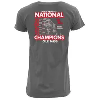 Women's Blue 84 Heathered Gray Ole Miss Rebels 2022 NCAA Men's Baseball College World Series Champions Schedule T-Shirt