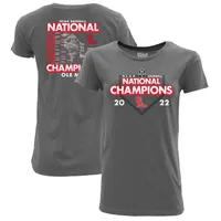 Women's Blue 84 Heathered Gray Ole Miss Rebels 2022 NCAA Men's Baseball College World Series Champions Schedule T-Shirt