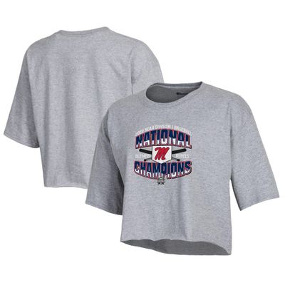 Women's Champion Heathered Gray Ole Miss Rebels 2022 NCAA Men's Baseball College World Series Champions Locker Room Boyfriend Cropped T-Shirt