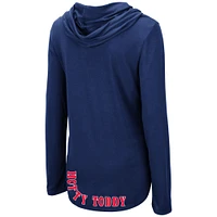 Women's Colosseum Navy Ole Miss Rebels My Lover Lightweight Hooded Long Sleeve T-Shirt