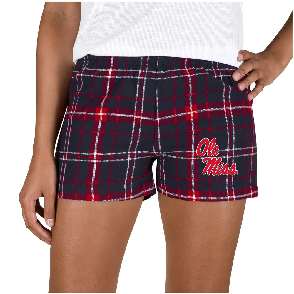 Lids Ole Miss Rebels Concepts Sport Women's Ultimate Flannel Sleep Shorts -  Navy/Red