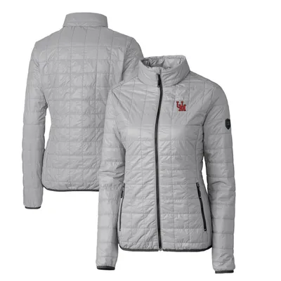 Ole Miss Rebels Cutter & Buck Women's Vault Rainier PrimaLoft Eco Insulated Full-Zip Puffer Jacket - Gray