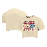 T-shirt court de baseball aux couleurs confortables Ole Miss Rebels pour femmes